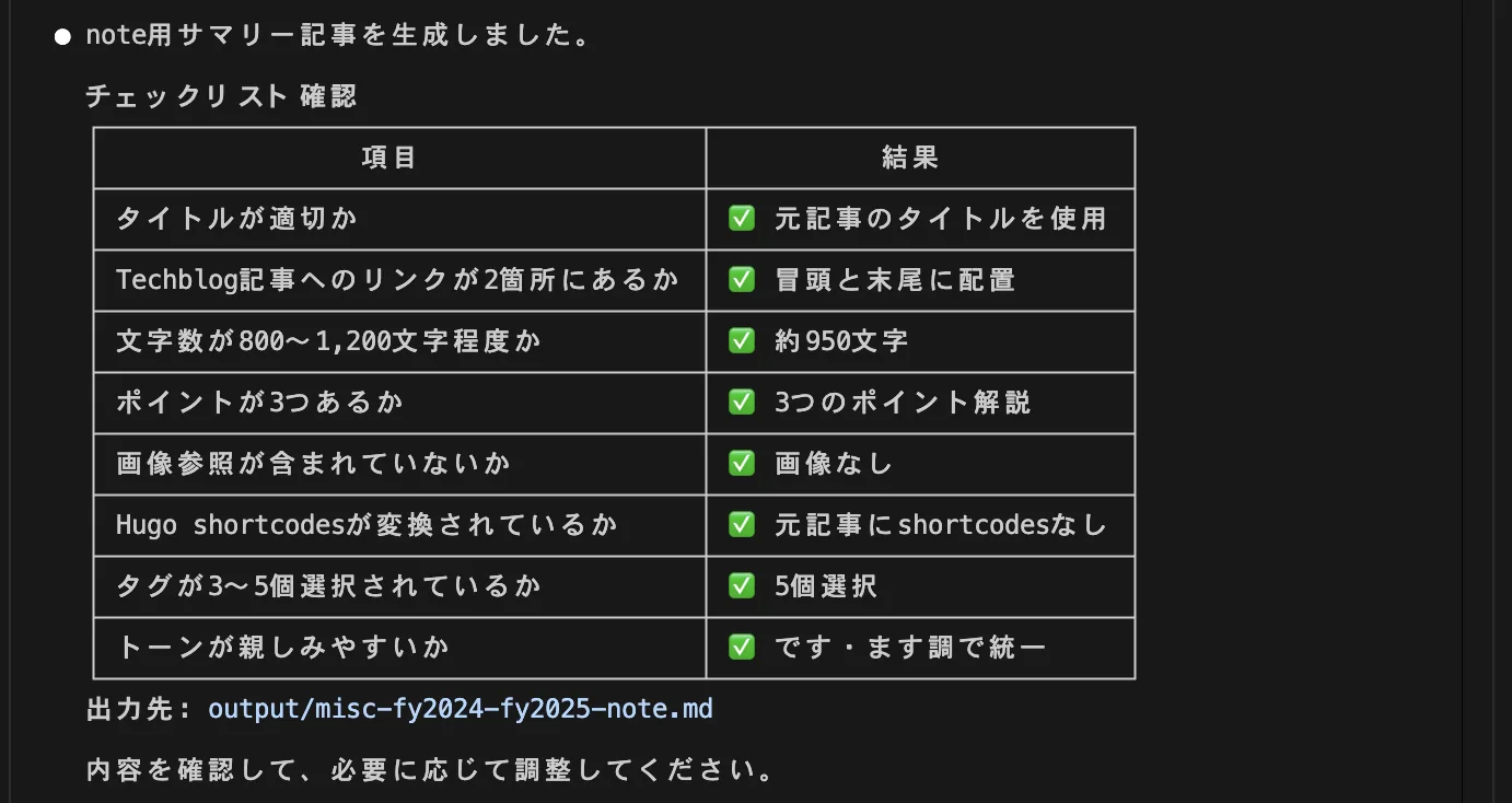 Claude Codeのカスタムコマンドでnote用記事を自動生成する
